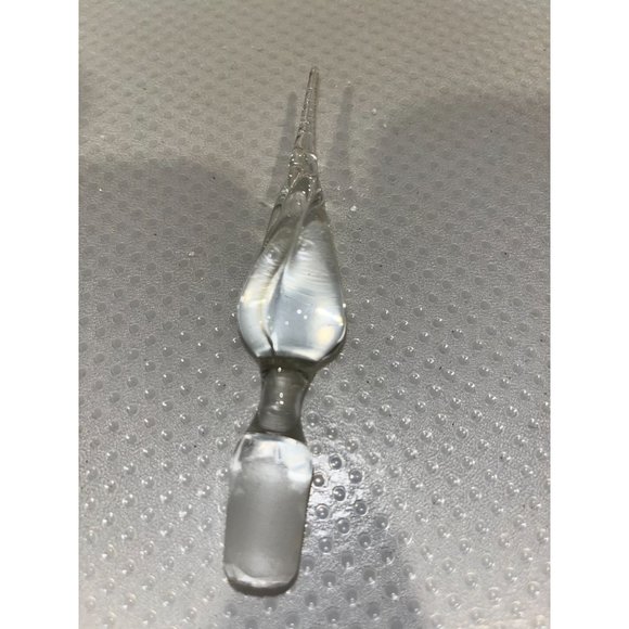 Vintage Handblown Amber Vanity Perfume Bottle with Clear Teardrop Shaped Stopper - Picture 3 of 3